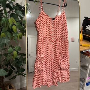 Red dots Forever 21 mini dress with pockets size S